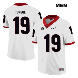 Men's Georgia Bulldogs NCAA #19 Makiya Tongue Nike Stitched White Legend Authentic College Football Jersey FTY3254TH